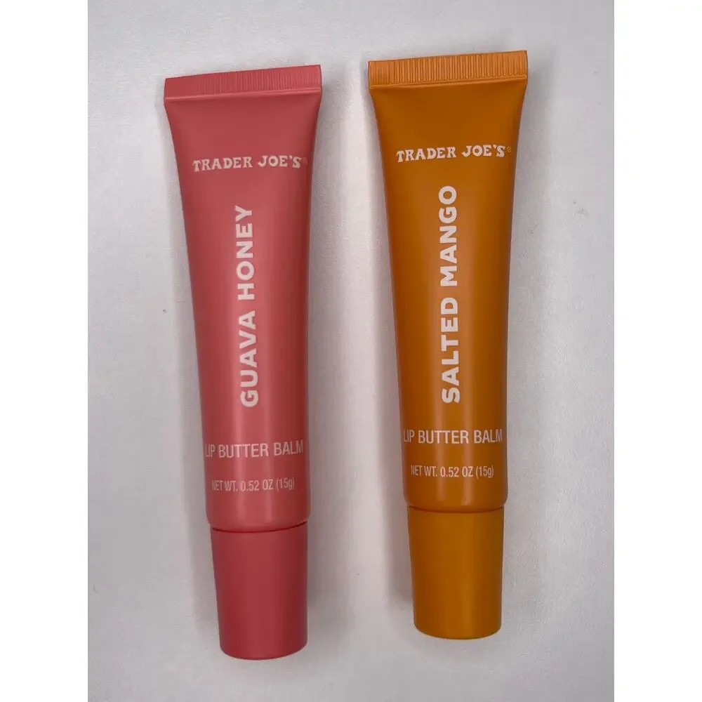 Trader Joe's — Lip Butter Balm Duo Guava Honey + Salted Mango Gift Set Box — NEW